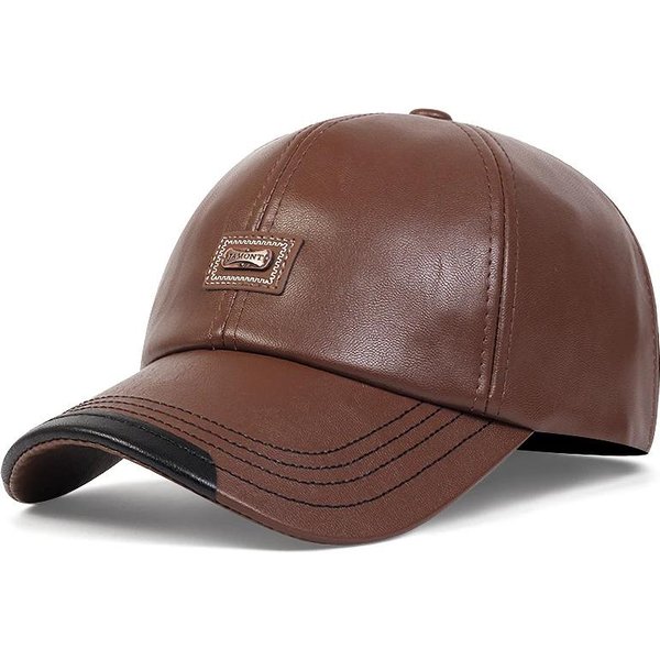 Gorras De BéIsbol De Cuero Unisex Con Etiqueta Jamont Para Primavera Y OtoñO, Sombreros Casuales Ajustables Para Exteriores, Gorra Hip Hop, Gorra Protectora Del Sol-image