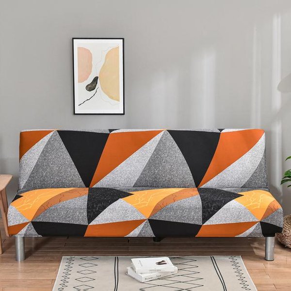 Funda Plegable Para Sofá Cama Para Sala De Estar, Fundas De Sofá Sin Brazos, Material EláStico De Licra, Fundas Suaves L (Length 185-220Cm)-image