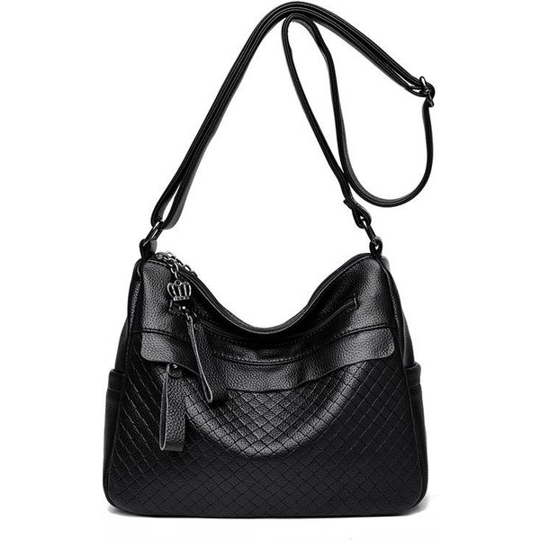 Bolso Bandolera Nuevo Para Mujer Bolso Textura De Cuero Suave Bolso Casual Para Madres De Mediana Edad Y Mayores Bolso De Hombro Simple Europeo Y Americano-image