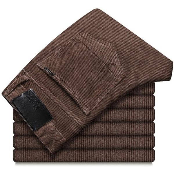Pantalones Casuales De Pana Gruesa De Moda Para Hombre Pantalones EláSticos De Invierno Y OtoñO Pantalones Casuales De Marca Para Hombre Tide 31-image