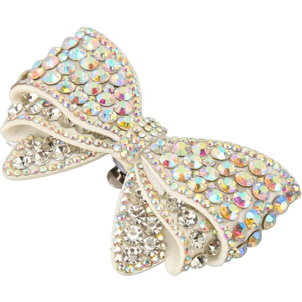 Clip Para Zapato De Lazo 3.5In Largo 2.4In Ancho Desmontable Brillante Duradero Ligero Hebilla De Zapato Con Lazo Para Boda Beige-image