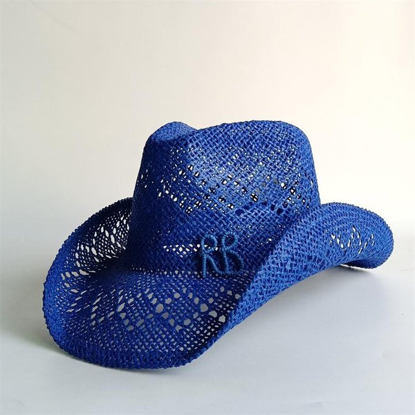 Sombrero De Paja De Vaquero Occidental Sombreros De Paja Con Letras Para Mujeres Hombres Verano Vacaciones Al Aire Libre Playa Sombrero Para El Sol Sombreros De Paja Para Mujeres Panamá 55-58CM-image