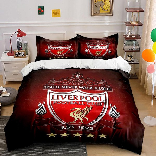 PośCiel Liverpool Komplet PośCieli Poszewka Na KołDrę Zestaw Poszewek Na KołDrę Poszewki Na Poduszki (1 * Poszewka Na KołDrę 2 * Poszewki Na Poduszki, Bez WkłAdu Do KołDry) 140X200Cm-image