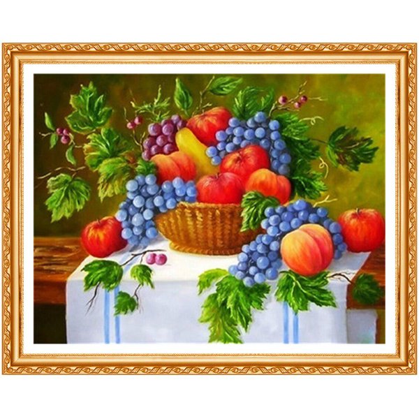 Diamant Malowanie Diamentowe Hafty Owoce 5D Diy Diamentowe Malowanie PełNe OkrąGłE Diamantowe Malowanie 20X30CM Red-image
