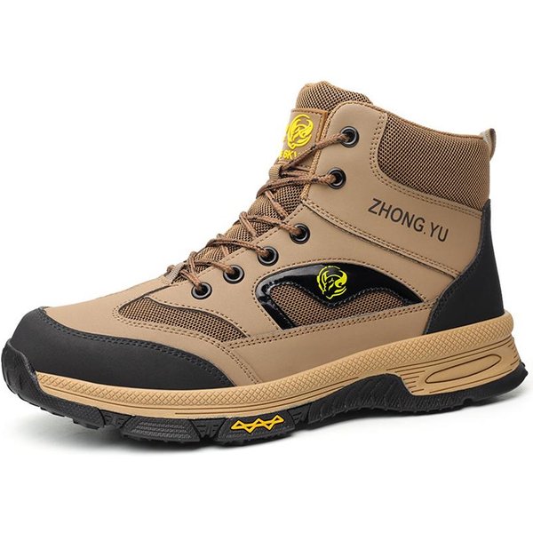 Buty Zimowe MęSkie Buty Robocze Obuwie Robocze Antyprzebiciowe Odporne Na ZużYcie Buty Robocze Obuwie Robocze PrzemysłOwe MęSkie Buty Ochronne 36 Beige-image