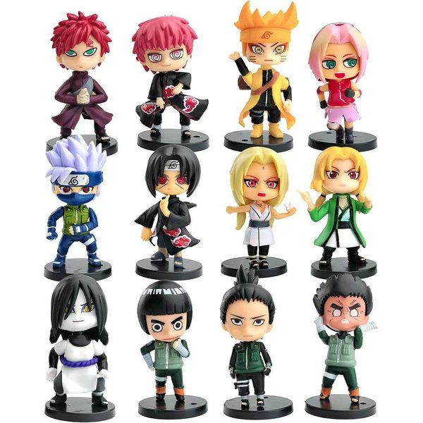 12 Piezas/Set Figura De Anime Naruto Shippuden Hinata Sasuke Itachi Kakashi Gaara Figura De AccióN VersióN Q Figuras De PVC Juguetesregalo-image