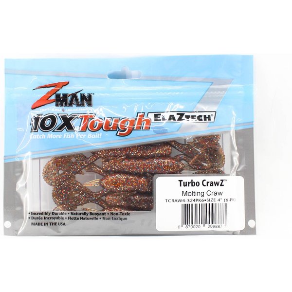 Zman Soft Lure Turbo Crawz 4 Cale 6 Sztuk W Opakowaniu Linie Craw (9887)-image