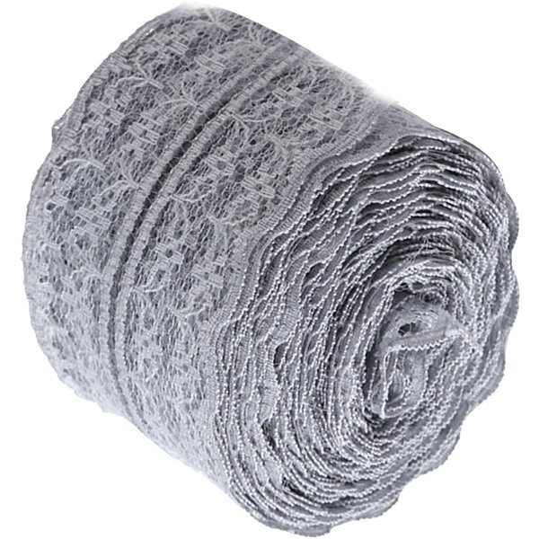 10 M Rolka 4,5 CM Szerokość Koronkowa WstążKa DIY Dekoracyjna Koronka Na ŚLub Urodziny BożE Narodzenie Grey-image