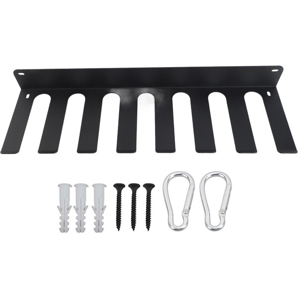 Estante Organizador De Gimnasio 8 Ganchos VersáTil Estante De Pared Para Equipos De Gimnasio Colgador Para Bandas De Ejercicio Barra De Mancuernas-image