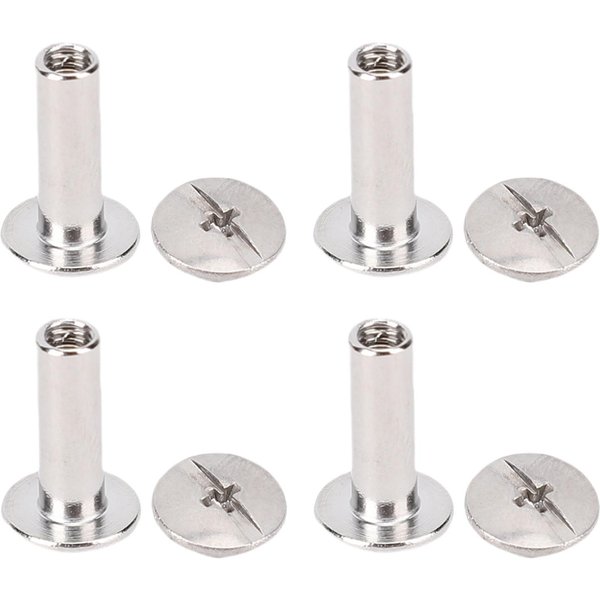 4X14X8.5Mm 100 Zestaw M3 Nity Rurkowe Z PodwóJną GłóWką Metalowe Nity ĆWieki Do OdzieżY RzemiosłA Ze SkóRy PU White-image