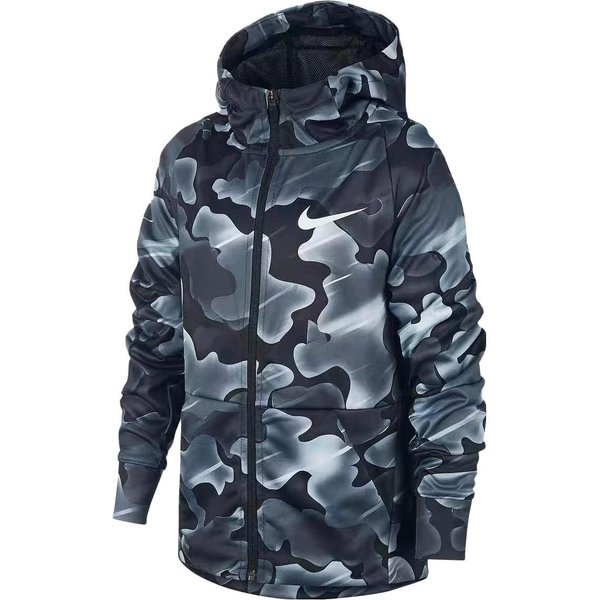 Chaqueta Con Capucha De Manga Larga Casual Deportiva Camuflaje Nike Para NiñOs Negro BQ1657-010 L Black-image