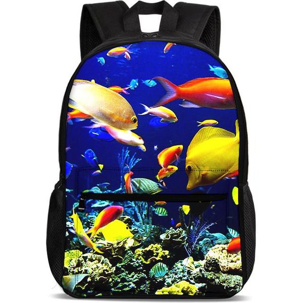 Mochila Mundo Submarino VersáTil Dibujos Animados Gran Capacidad Exterior Viaje MontañIsmo NiñO Y NiñA Escuela CumpleañOs Mejor Regalo-image