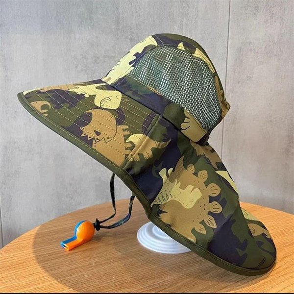 Sombrero Infantil Verano Ala Grande Parasol Sombrero Chal Resistente A Los Rayos UV Sombrero De Pescador Protector Solar Sombrero Para El Sol 48-55Cm-image