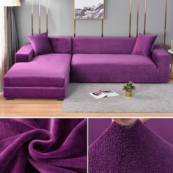 Aksamitna Narzuta Na Sofę Do Salonu Gruba Elastyczna Narzuta Na Sofę 1/2/3/4 Osobowa NarożNa Narzuta Na Sofę W KształCie Litery L RozciąGliwa Narzuta Na Sofę 1 Seater 90-140Cm-image