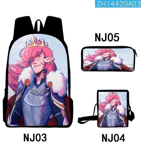 CláSico Popular Technoblade Impreso En 3D 3Uds/Set Pupila Mochilas Escolares Mochila Para PortáTil Mochila Bolso De Hombro Inclinado Estuche-image