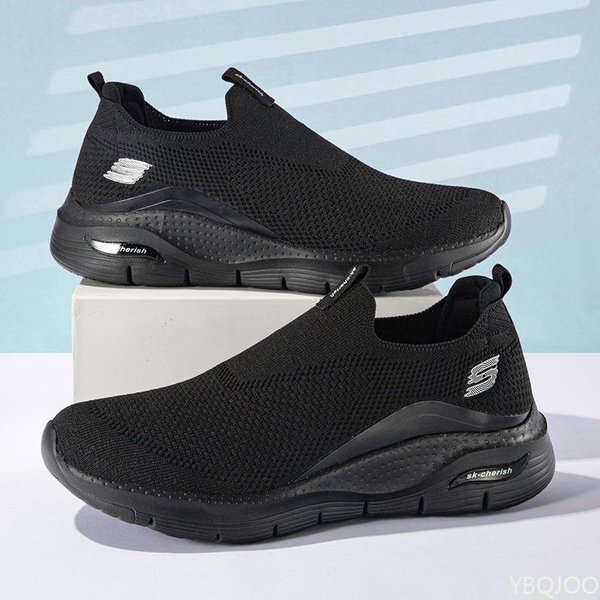 Nuevos Zapatos Transpirables Para Hombre Antideslizantes Para Exteriores Malla Zapatos Casuales CóModos Zapatillas VersáTiles Ligeros Zapatos Masculinos Homme 41 Black-image