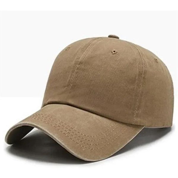 Czapka Z Daszkiem SpłOwiałY DżIns MężCzyźNi Kobiety Snapback Kapelusz Vintage Hip Hop Czapki Jednokolorowa Czapka Kość Casquette Outdoor Codzienny Sport Adjustable(56-60Cm) Beige-image