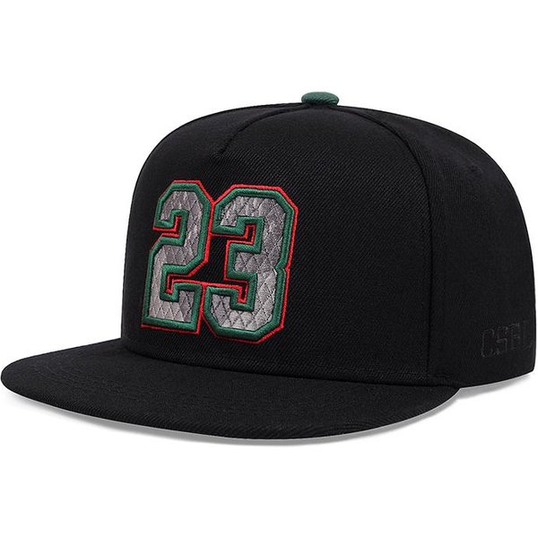 Cyfrowa 23 Modna Czapka Baseballowa Z Haftem 3D Sportowa Czapka Z Daszkiem PrzeciwsłOnecznym Czapka Snapback Regulowana Unisex SłOńCe Kowbojska Czapka Adjustable Black-image