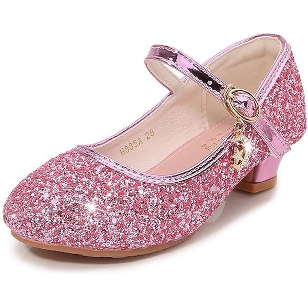 DziecięCe Buty KsiężNiczki, Studenckie Buty Do TańCa Dla DziewcząT, SandałY Na Wysokim Obcasie, DziecięCe SkóRzane Buty Z KryształKami 25 RóżOwy-image