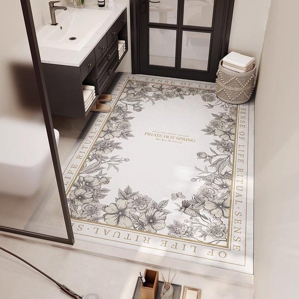 Dywanik łAzienkowy ChłOnny AntypośLizgowa Mata PodłOgowa Dywanik łAzienkowy DużY Rozmiar Toaleta Dekoracja Mata Pod Stopy Muł Okrzemkowy Alfombra De BañO 1Pc 45X75Cm-image