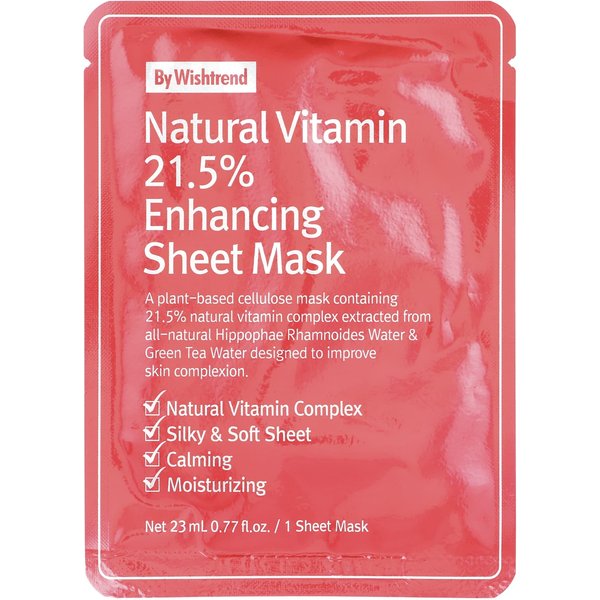 Mascarilla De Belleza Potenciadora Con Vitamina Natural Al 21,5 % De Wishtrend, 1 Paquete, 0,81 Fl Oz (23Ml) Pink-image