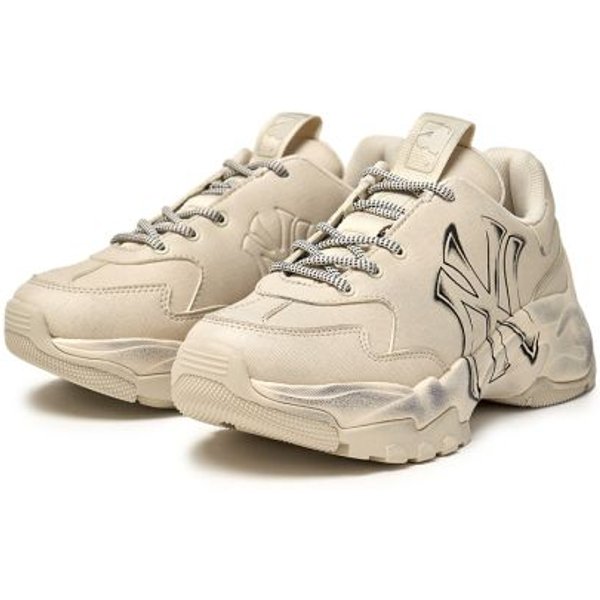MLB New York Yankees CóModo VersáTil Aumentador De Altura Zapatillas Bajas Tipo Papá Unisex Beige 3ASHVT55N-50WHS 40.5 Beige-image