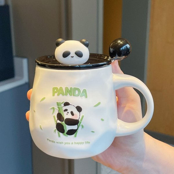 PamiąTka Dziewczyny Uroczy Panda Ceramiczny Kubek Para FiliżAnka Na Wodę Kreatywny Praktyczny Kubek MęSki Kubek Do Kawy Prezent 301-400Ml-image