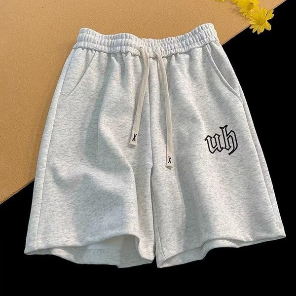 Pantalones Cortos Deportivos Casuales Para NiñOs, Verano, Holgados, Para Correr, Con CordóN, De Cinco Puntos One Size White-image