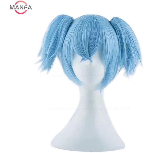 Anime Shiota Nagisa Peruka Sally Face Klips Kucyki Odporne Na CiepłO Syntetyczne WłOsy Peruka Cosplay+Czepek Pod Perukę Gray-image