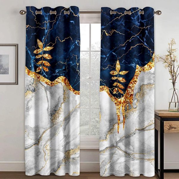 2 Paneles MáS Vendidos Textura Negra Dorada Cortinas De Lujo Estilo Europeo DecoracióN De Ventana Para Hogar Sala De Estar Dormitorio Cortinas Decorativas 2024 W60Xh100(Cm)X2Pcs&Rod Pocket-image