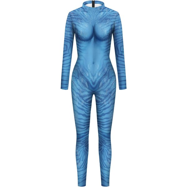 Kolorowy Kostium Cosplay Avatar Jumpsuit Kostium Cosplay Z Filmu KarnawałOwy Drukowany Cyfrowo 3D StróJ Spandex Zentai Impreza Purim Bodysuit S Blue-image