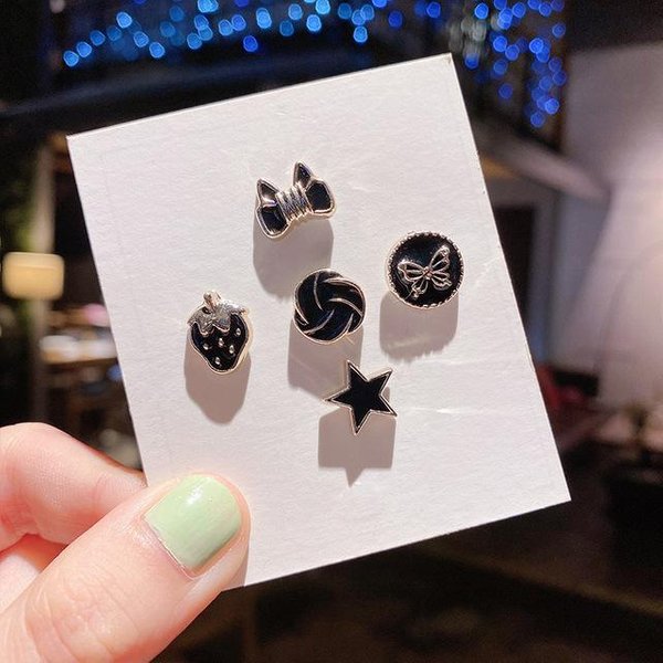 5 /10 Piezas /Paquete Pines Esmaltados Broches De Escote Perlado Hebilla PequeñA Para Solapa Cuello Bufanda Pin Fijo Ropa Broche Invisible Juegos De JoyeríA-image