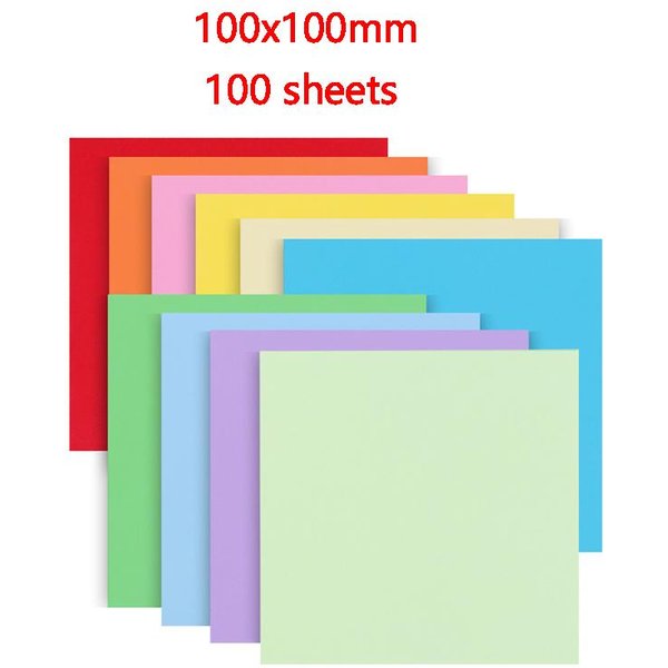 100 Piezas De Papel Cuadrado De Origami De Doble Cara Plegable Con Forma De GrúA De La Suerte, Papel Para Manualidades, Manualidades, áLbumes De Recortes Coloridos-image