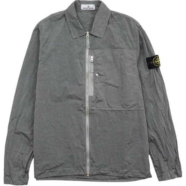 Chaqueta De Manga Larga Con Cremallera Y Parche De Logo SóLido En Nylon Metalizado Stone Island FW25 Chaquetas Para Hombre K2S151200031S0019-V006B XL-image