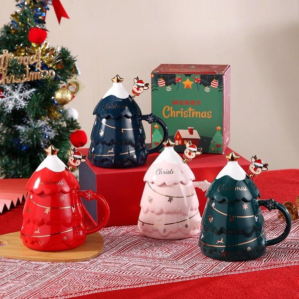 Taza NavideñA Creativa Taza De Temperatura Constante Taza De CeráMica Taza De Café Transfronteriza Dibujos Animados Regalo De Navidad Taza Regalo Recuerdo 400Ml-image