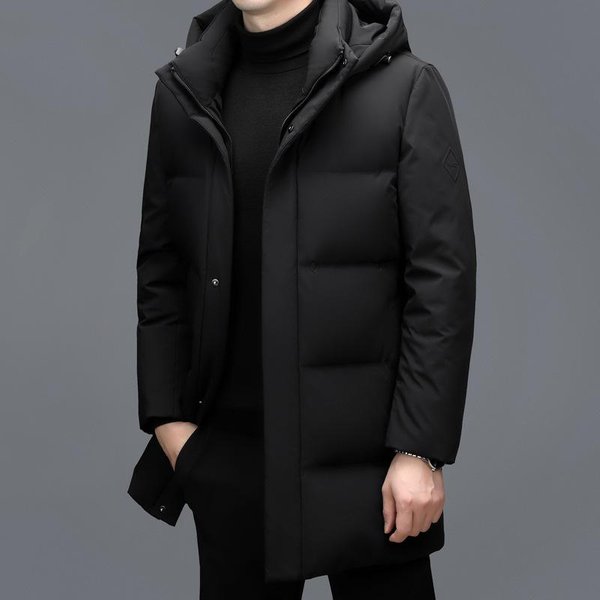 Chaqueta De Plumas Gruesa Para Hombre De Mediana Edad Para Invierno Para Mantener Caliente Conjunto Para Papá Mediano Y Largo 4XL-image