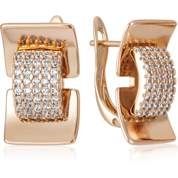 Pendientes Colgantes GeoméTricos De Circonita Natural Para Mujer, Color Oro Rosa, Accesorios Diarios De Alta Calidad.-image