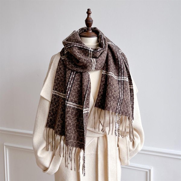 Bufanda Chal De Invierno Envoltura DiseñO Bufanda De Cachemira Mujer CáLida Moda Pashmina Poncho Femenino PañUelo De Cuello Echarpe Bandana 30X180Cm-image