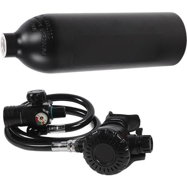 S400 Plus Mini Tanque De Buceo Tanque De Buceo Con Cilindro De OxíGeno De 1L Equipo De Buceo Para ExploracióN Submarina Negro Negro-image
