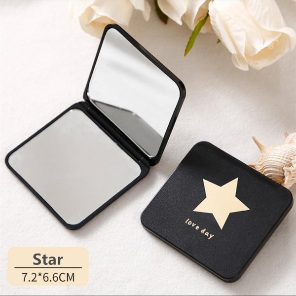 Espejo De Maquillaje Plegable Mini Espejo De Tocador De Maquillaje Cuadrado Espejos De Mano PortáTiles Espejo Compacto De Doble Cara Espejo CosméTico De Bolsillo-image