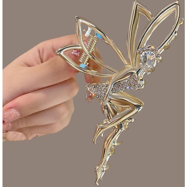 Pinza De Pelo MetáLica De Hada Para Mujer Pinza De Cangrejo Pinza Para El Pelo Accesorios Pinza Para El Pelo Brillante Cabeza Con JoyeríA Regalos-image