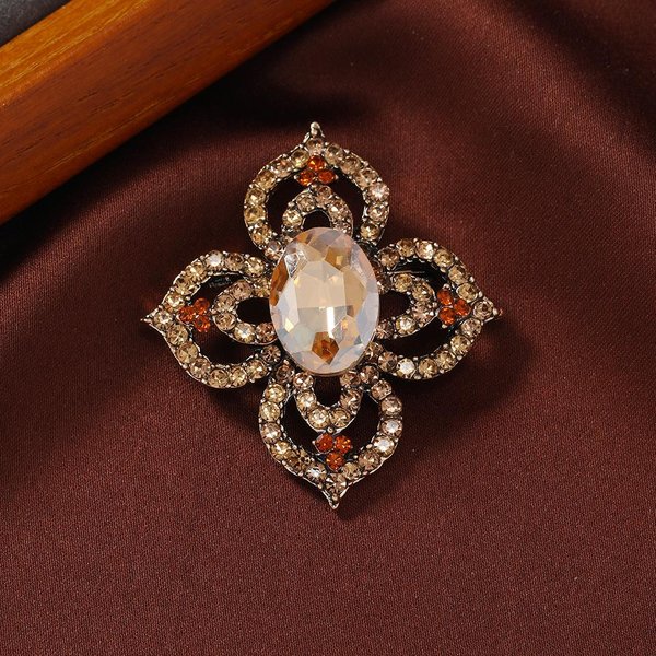 Broches Prendedores De Cristal Vintage Para Mujer Estilo Palacio CláSico Barroco Lujo Ropa Abrigo Hebilla Accesorios Regalo Black-image
