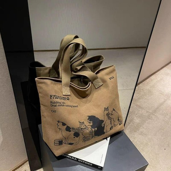 Nowa PłóCienna Torba Na Ramię O DużEj PojemnośCi, Jednolita, Prosta, Damska, Wersja KoreańSka 2026, Modna, JapońSka, Prosta, PrzenośNa Torba Typu Tote Gray-image