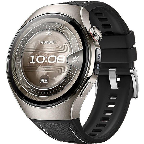 SkóRzany Silikonowy Pasek Do Huawei Watch 5 46Mm 42Mm MięKki Gumowy Pasek Na Nadgarstek Do Huawei Watch 5 46Mm 42Mm Bransoletka Do Smartwatcha Huawei Watch5 46Mm Czarny-image