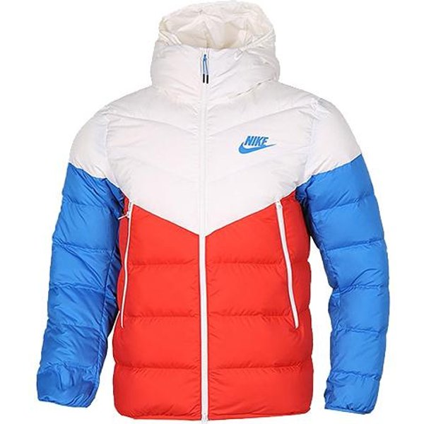 Kurtki Puchowe Nike MęSkie Czerwone Niebieskie BiałE Wielokolorowe Z Kapturem Umiarkowane M Blue-image
