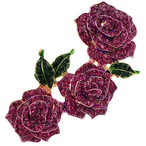 Broches De Flores Grandes De PedreríA Para Mujer Moda Vintage Pin De Invierno 3 Colores Disponibles Buenos Regalos De CumpleañOs PúRpura-image