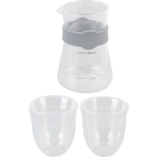 Cafetera De Goteo De Vidrio Borosilicato Alto A Prueba De FríO Y Calor Juego De Tazas Cafeteras Con Escala L(For 6.5-9Kg) Gray-image