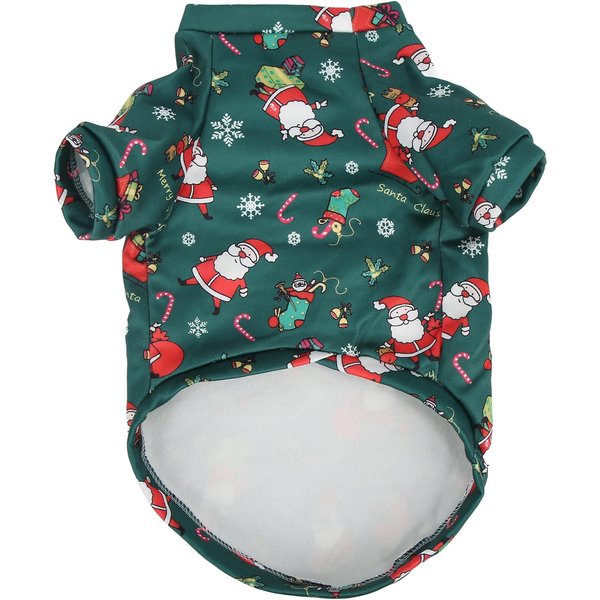 Ropa De SuéTer Para Mascotas, Transpirable, Verde, Papá Noel, Adorable Estampado De Dibujos Animados, Ropa CáLida De Navidad Para Perros XXL-image