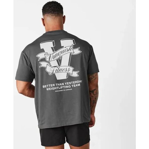 Camisetas De Hombre Gimnasio Deportes Fitness Running Entrenamiento Manga Corta AlgodóN Camiseta Oversize L Gris-image
