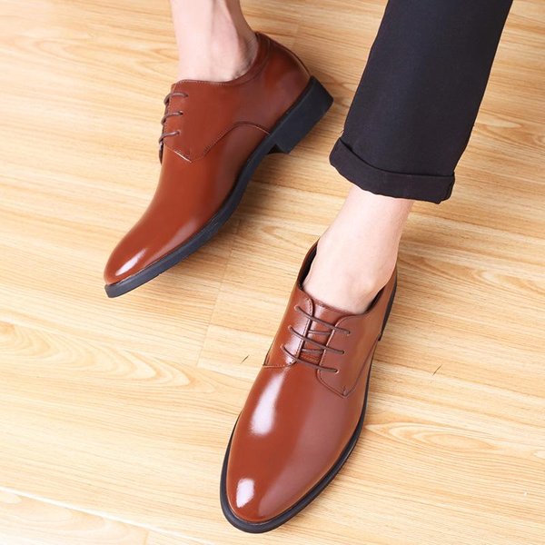 Zapatos De Cuero Zapatos De Vestir Para Hombre Negro Primavera Nuevos Zapatos Casuales Moda Coreana Zapatos Para Correr 44 MarróN-image